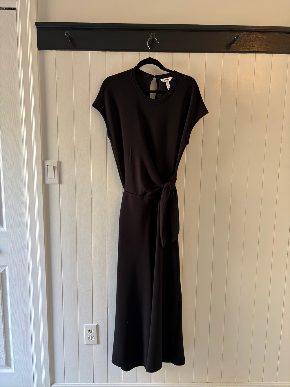 SPANX Black Tie-Waist Midi Jumpsuit
